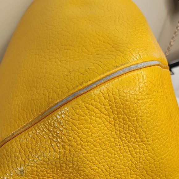 Dior Authentic Vintage Yellow Pebble Leather Square Bucket Bag COA - Picture 11 of 13